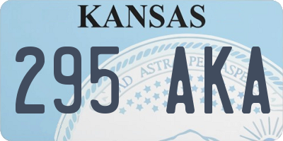 KS license plate 295AKA