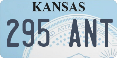 KS license plate 295ANT