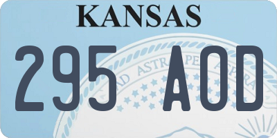 KS license plate 295AOD