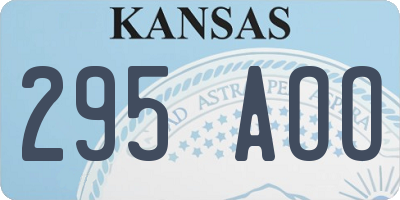 KS license plate 295AOO