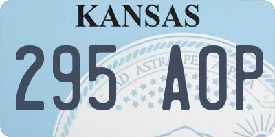 KS license plate 295AOP