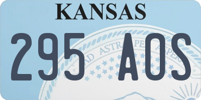KS license plate 295AOS