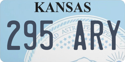 KS license plate 295ARY