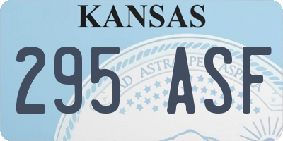 KS license plate 295ASF