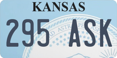 KS license plate 295ASK