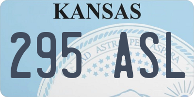 KS license plate 295ASL