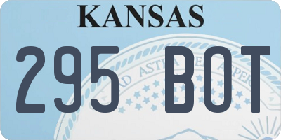 KS license plate 295BOT