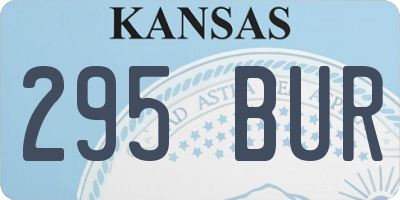 KS license plate 295BUR