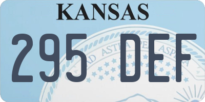 KS license plate 295DEF