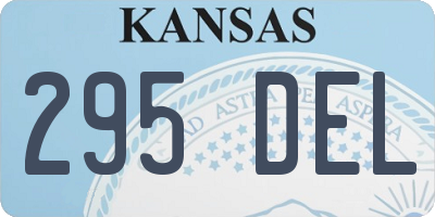 KS license plate 295DEL