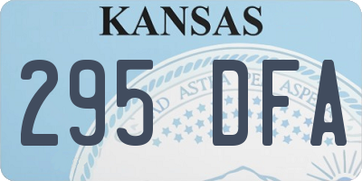 KS license plate 295DFA
