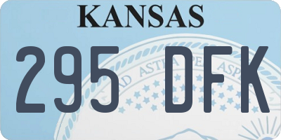 KS license plate 295DFK