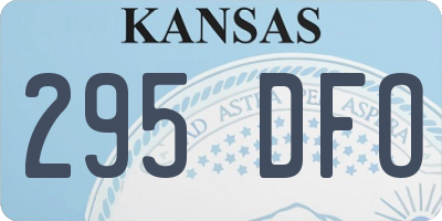KS license plate 295DFO