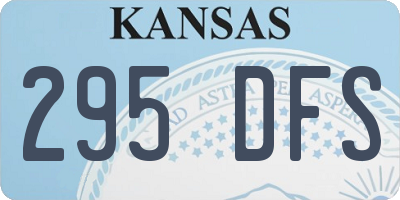 KS license plate 295DFS