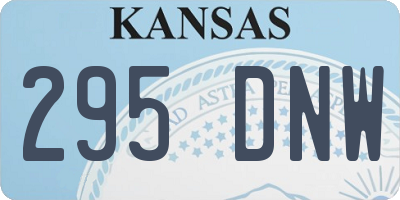 KS license plate 295DNW