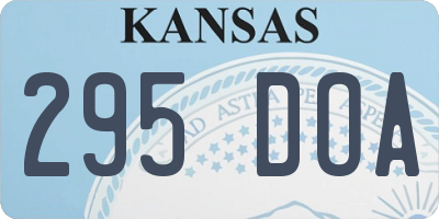 KS license plate 295DOA