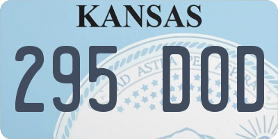 KS license plate 295DOD