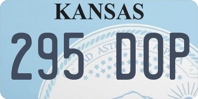 KS license plate 295DOP