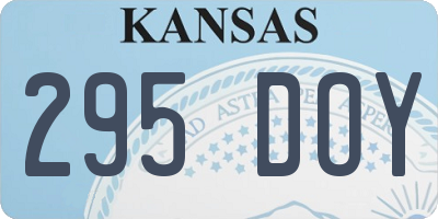 KS license plate 295DOY