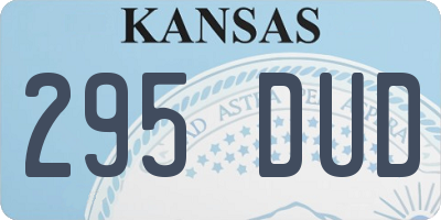 KS license plate 295DUD