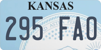 KS license plate 295FAO