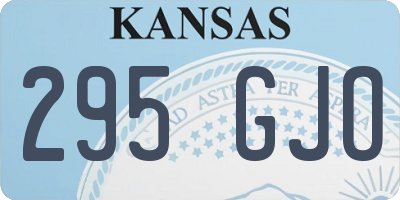 KS license plate 295GJO