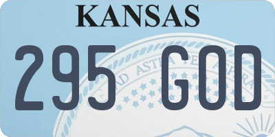 KS license plate 295GOD