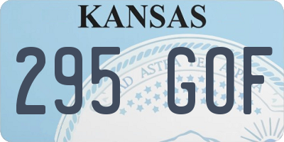 KS license plate 295GOF