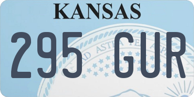KS license plate 295GUR
