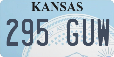 KS license plate 295GUW