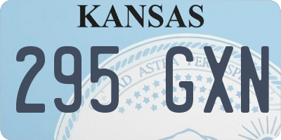 KS license plate 295GXN
