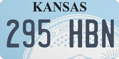 KS license plate 295HBN
