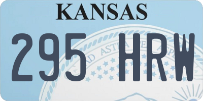 KS license plate 295HRW