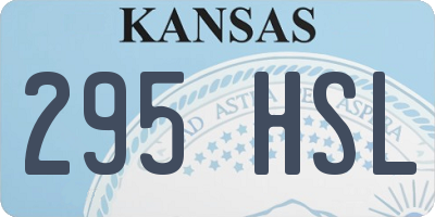 KS license plate 295HSL