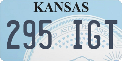 KS license plate 295IGT