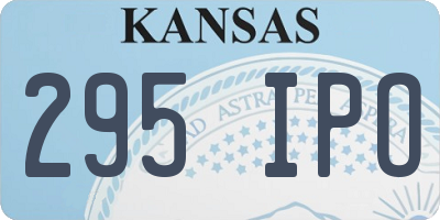 KS license plate 295IPO