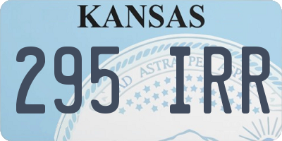 KS license plate 295IRR