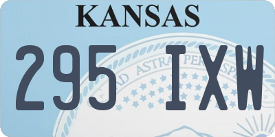 KS license plate 295IXW