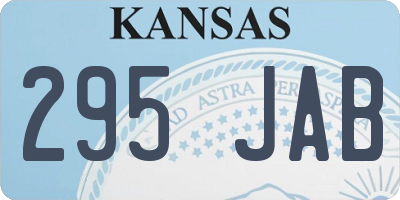 KS license plate 295JAB