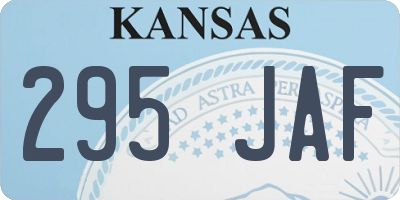 KS license plate 295JAF