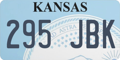 KS license plate 295JBK