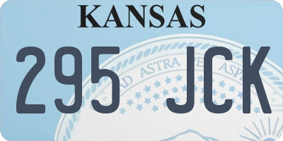 KS license plate 295JCK