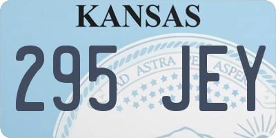 KS license plate 295JEY