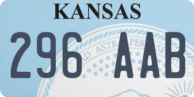 KS license plate 296AAB