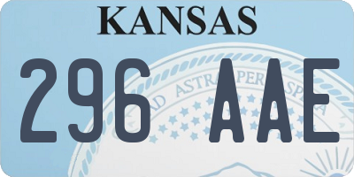 KS license plate 296AAE