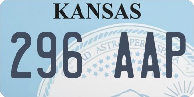 KS license plate 296AAP