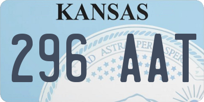 KS license plate 296AAT