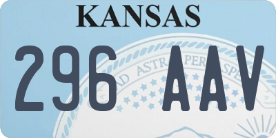 KS license plate 296AAV