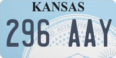 KS license plate 296AAY