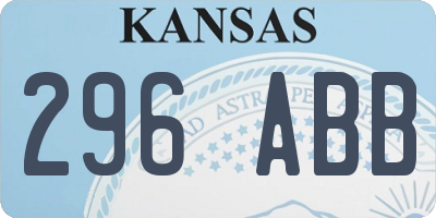 KS license plate 296ABB